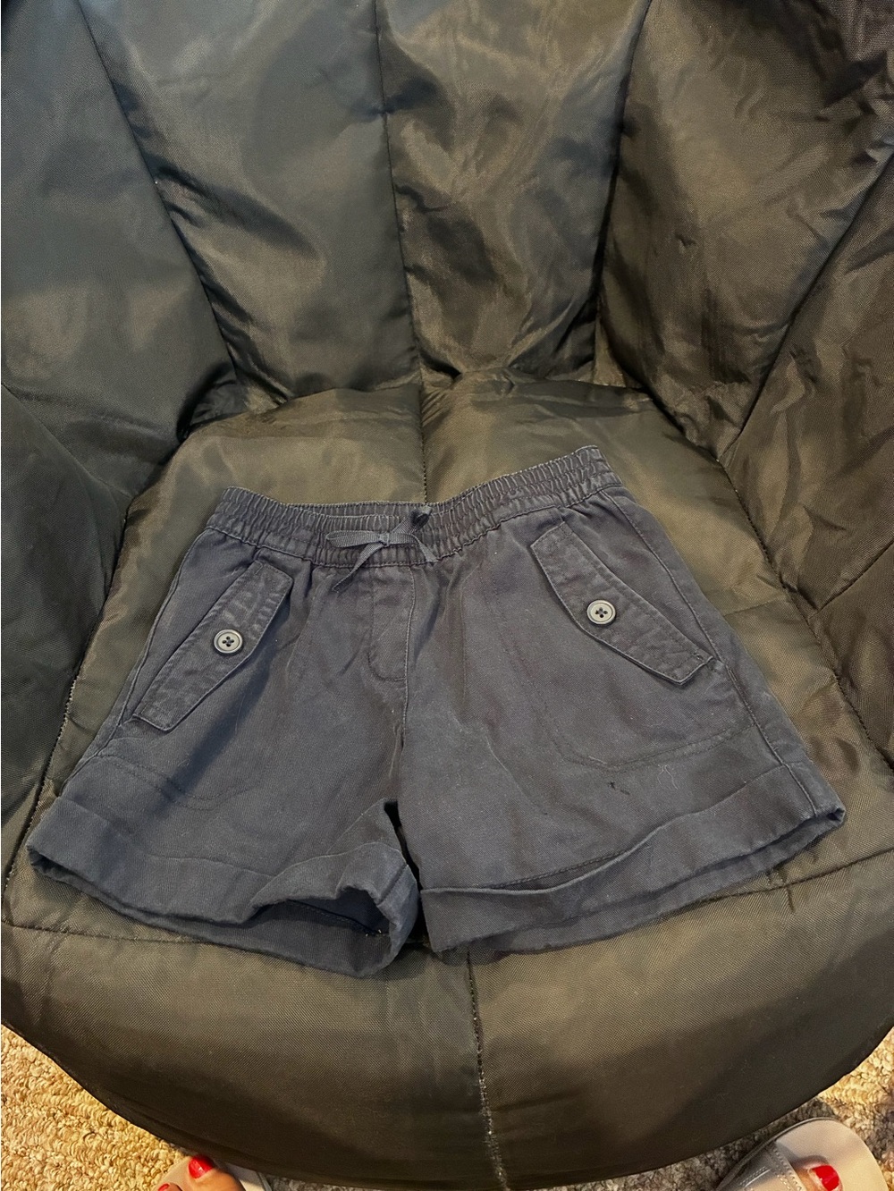 Navy Casual Elastic-Waist Shorts